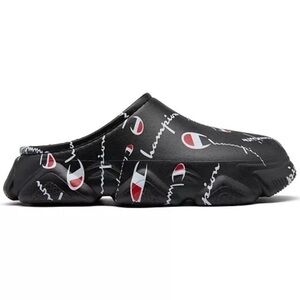 CHAMPION SUPER MELLOW WARPED SANDALS SLIP ON BLACK youth kids NWT size‎ 7